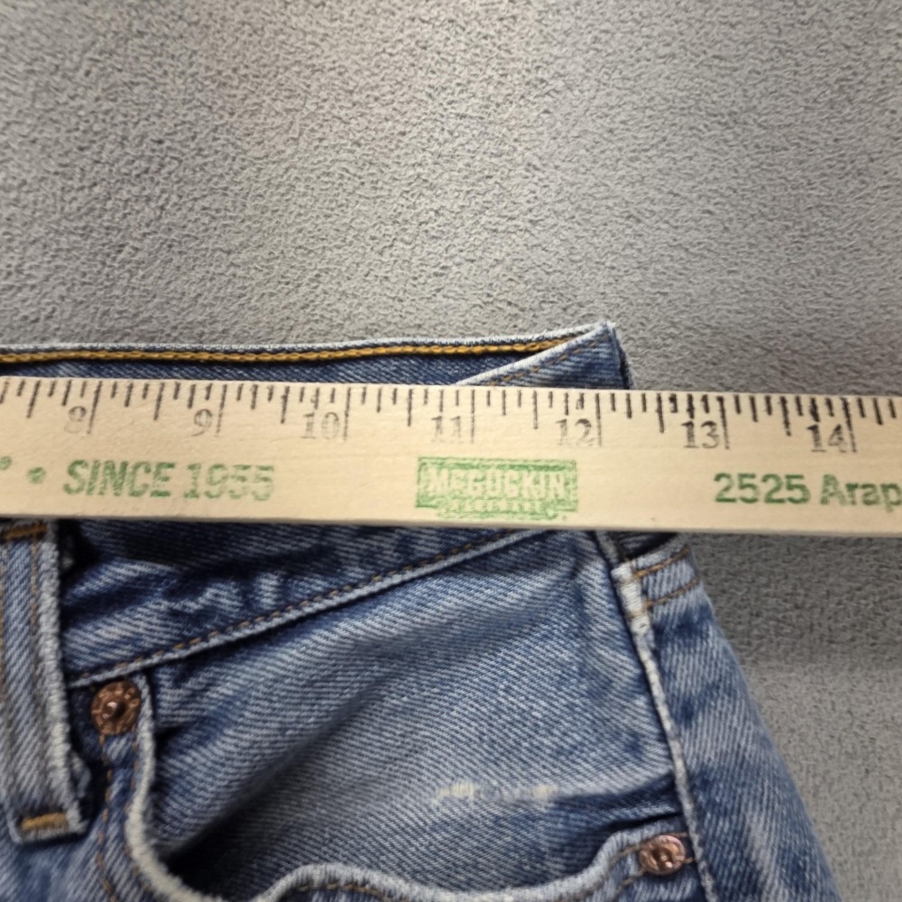 VTG Levis 501 Jeans Womens Blue Straight Floral Patch USA Raw Hem Fits 24x26 - Picture 3 of 16